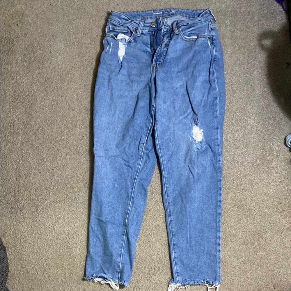 Old Navy Blue Distressed Boyfriend Jeans